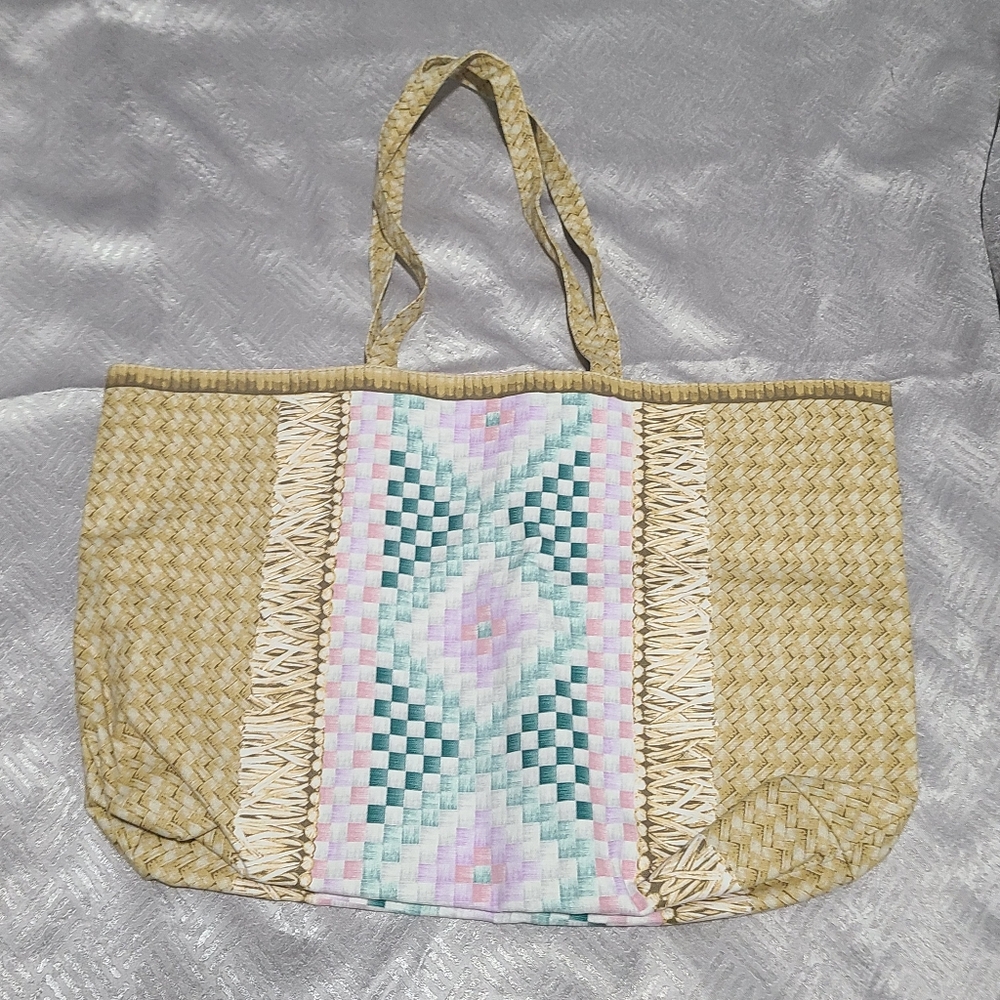 Estee Lauder Shoulder tan straw-look Tote Beach Bags